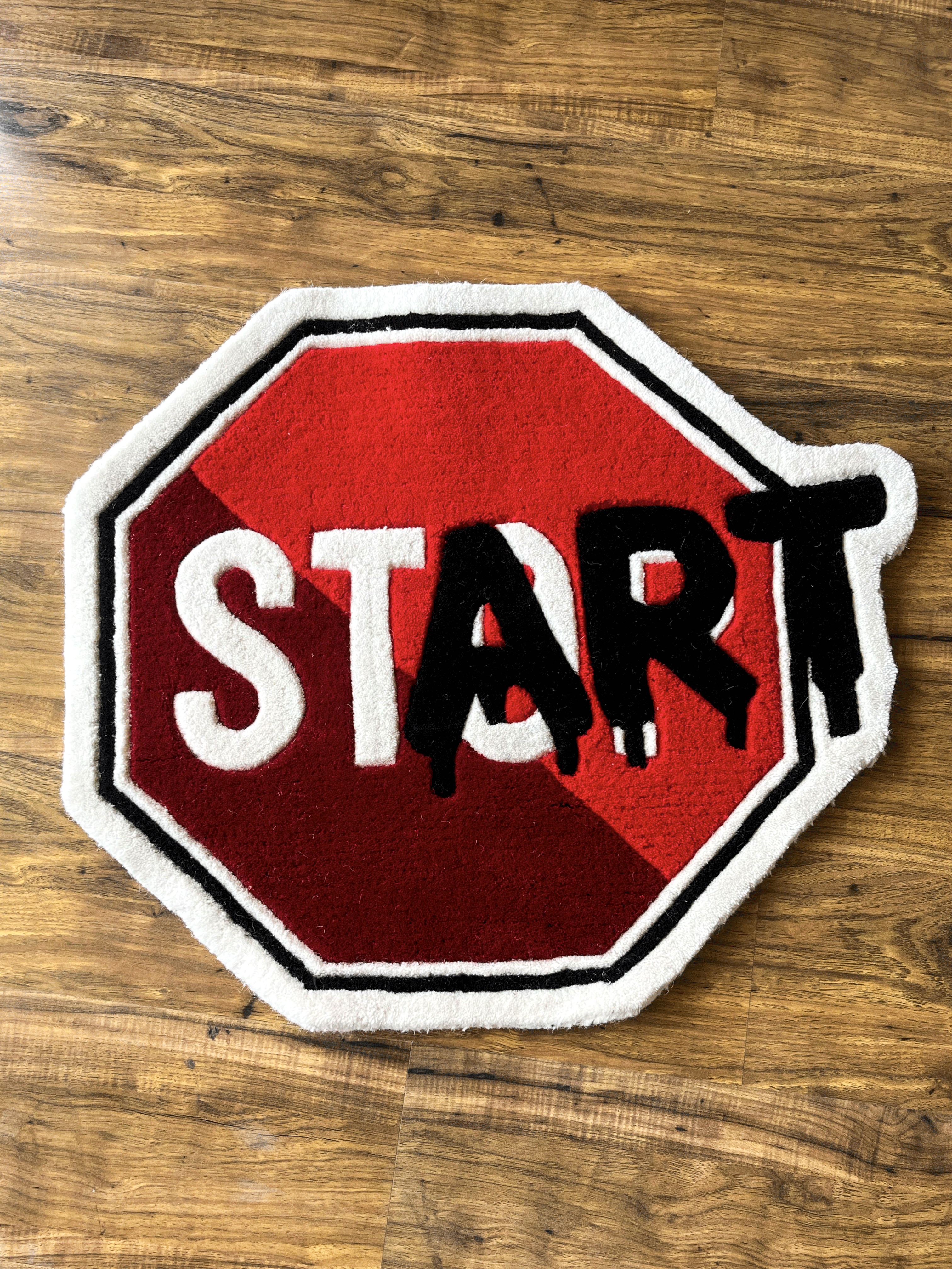 Start Stop Hand Tufted Rug by The Drip Co.