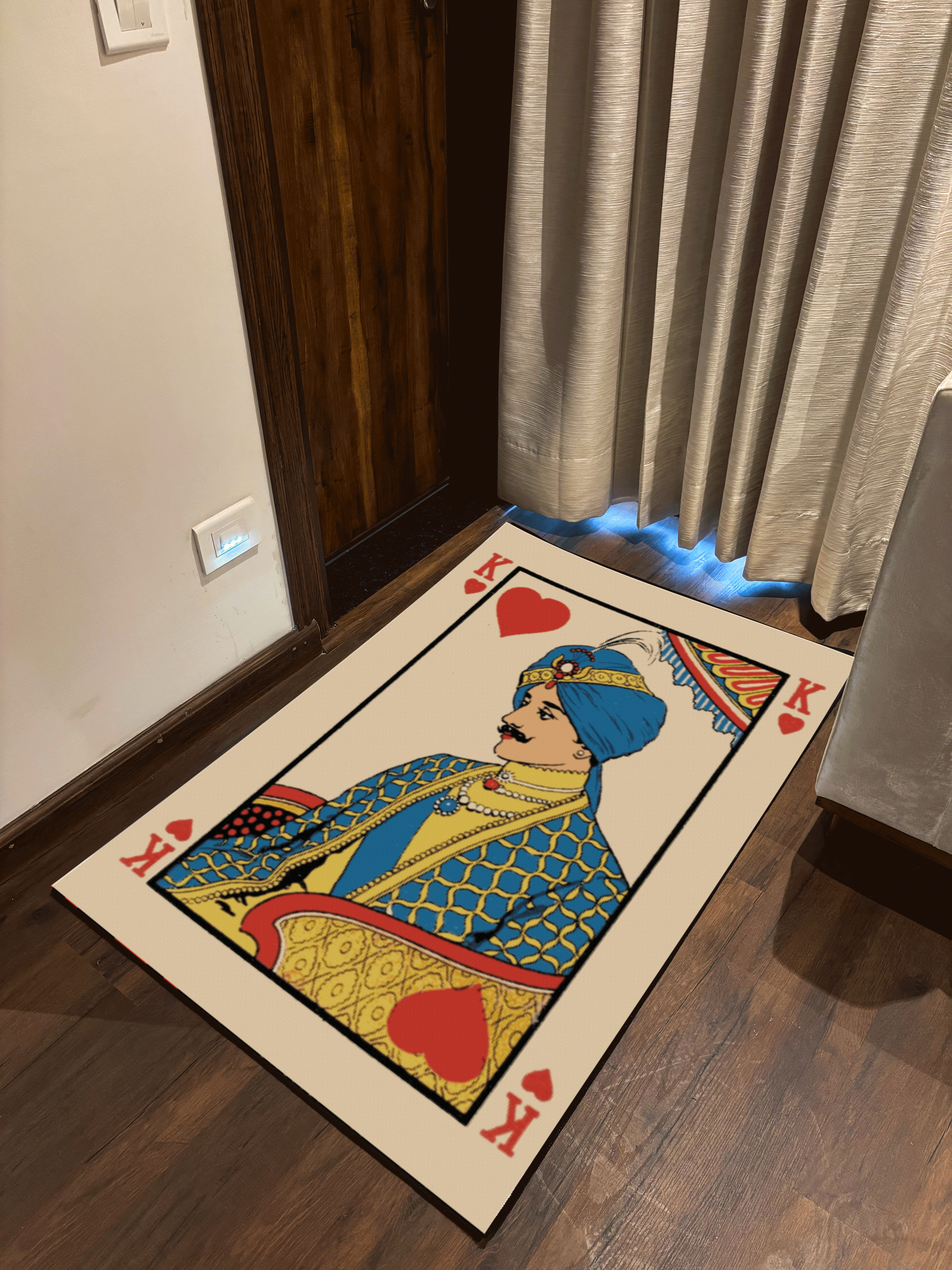 King of hearts Washable Rug