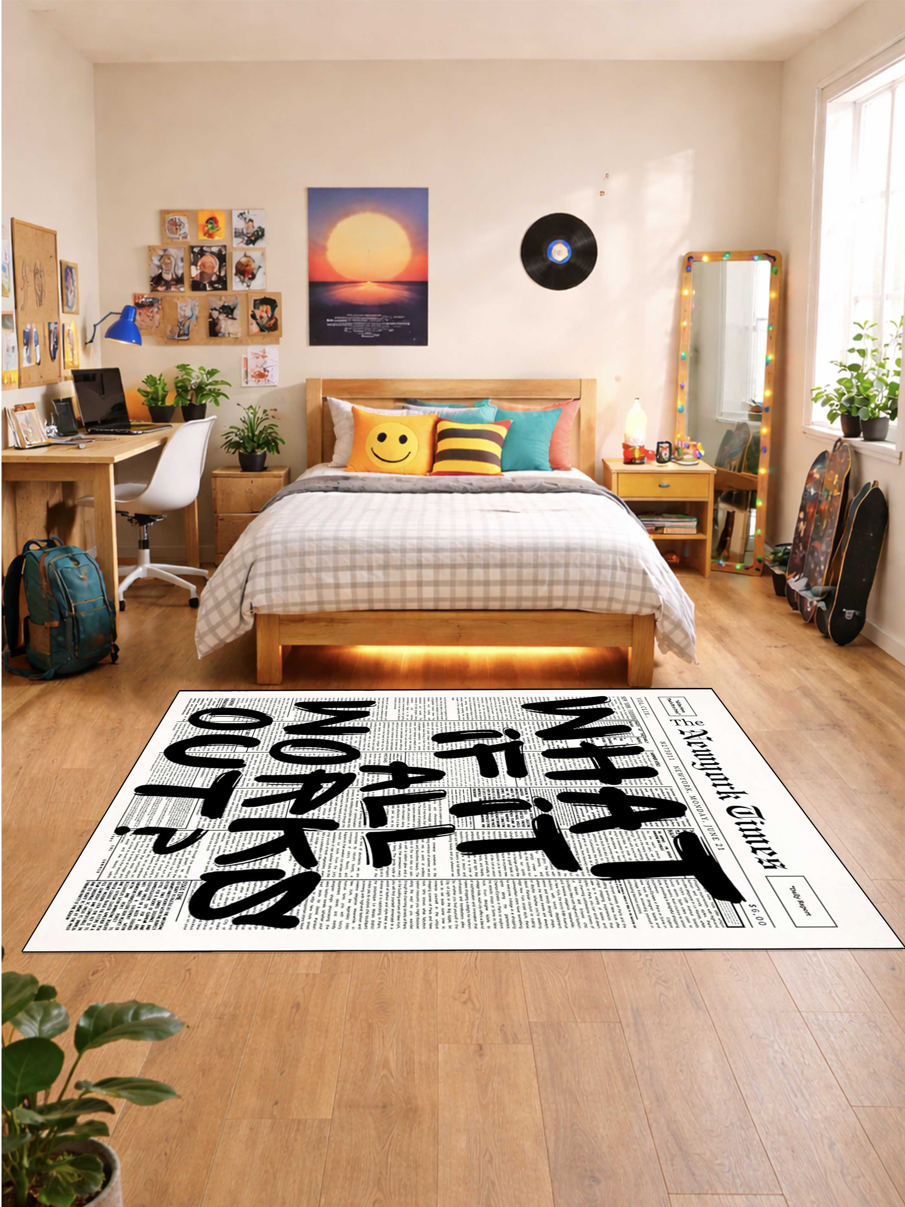 What if it all works out ? Printed Washable Rug