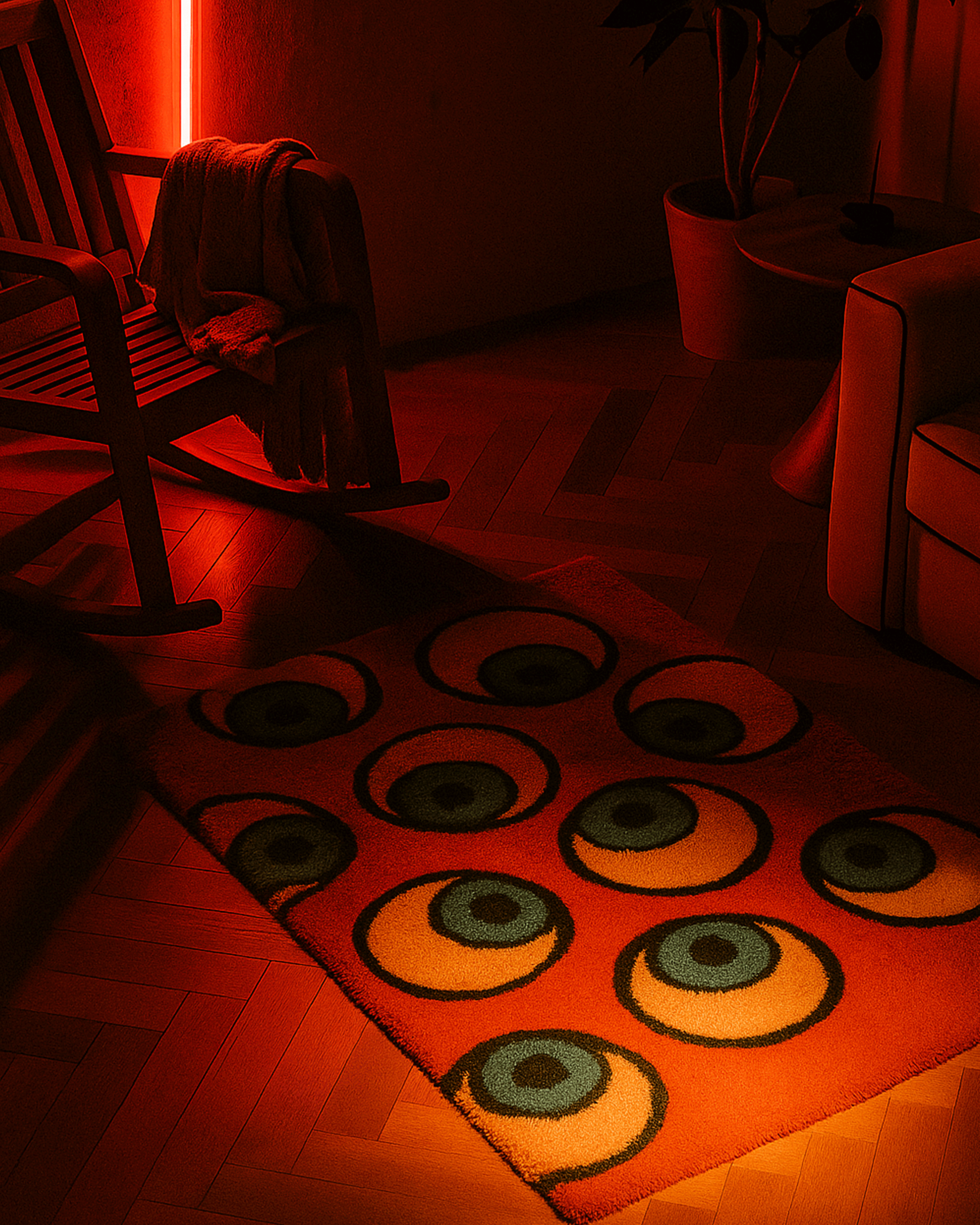 Anxiety eye emotion Tufted Rug