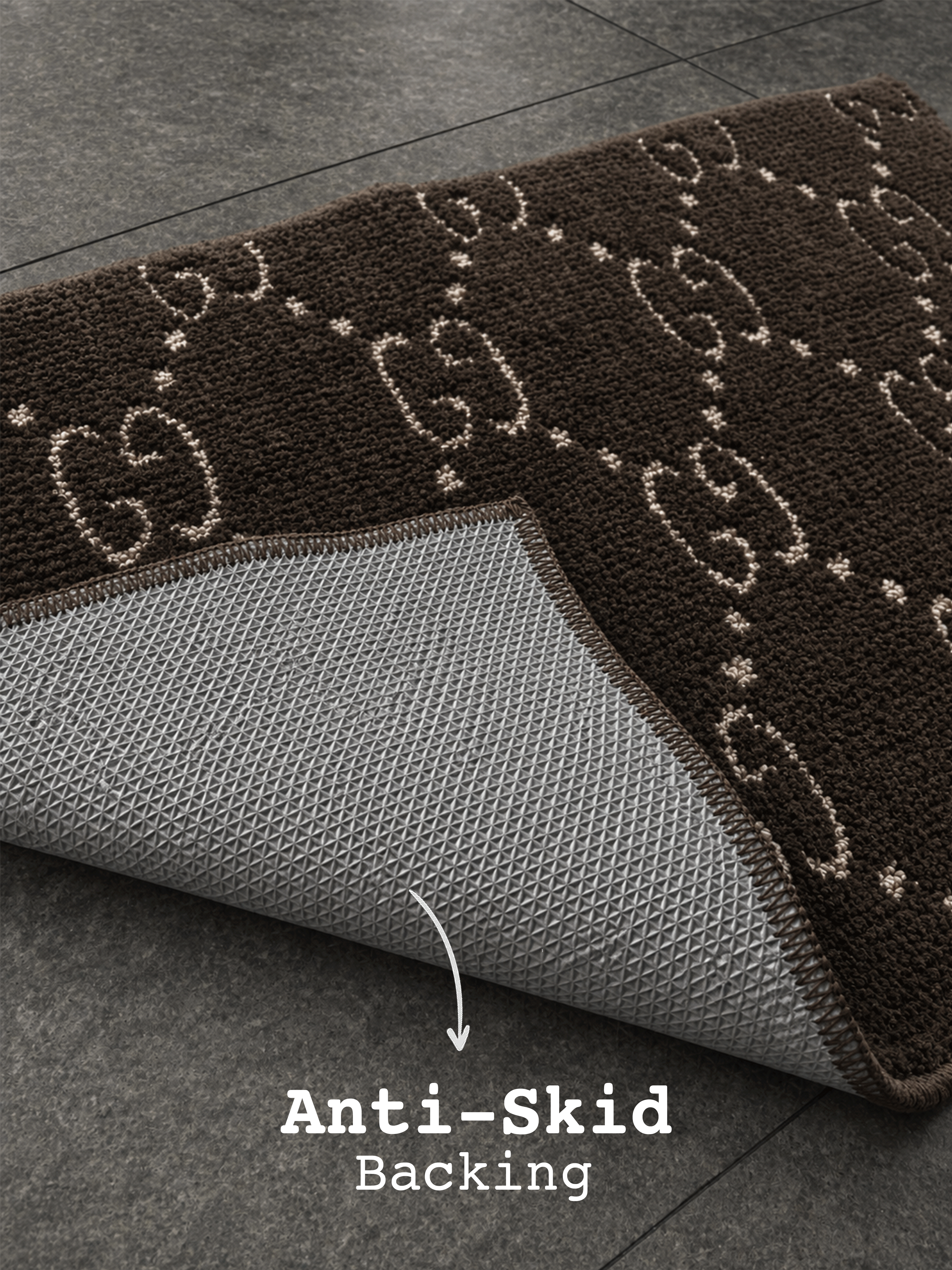 Brown & cream GG Bath Mat