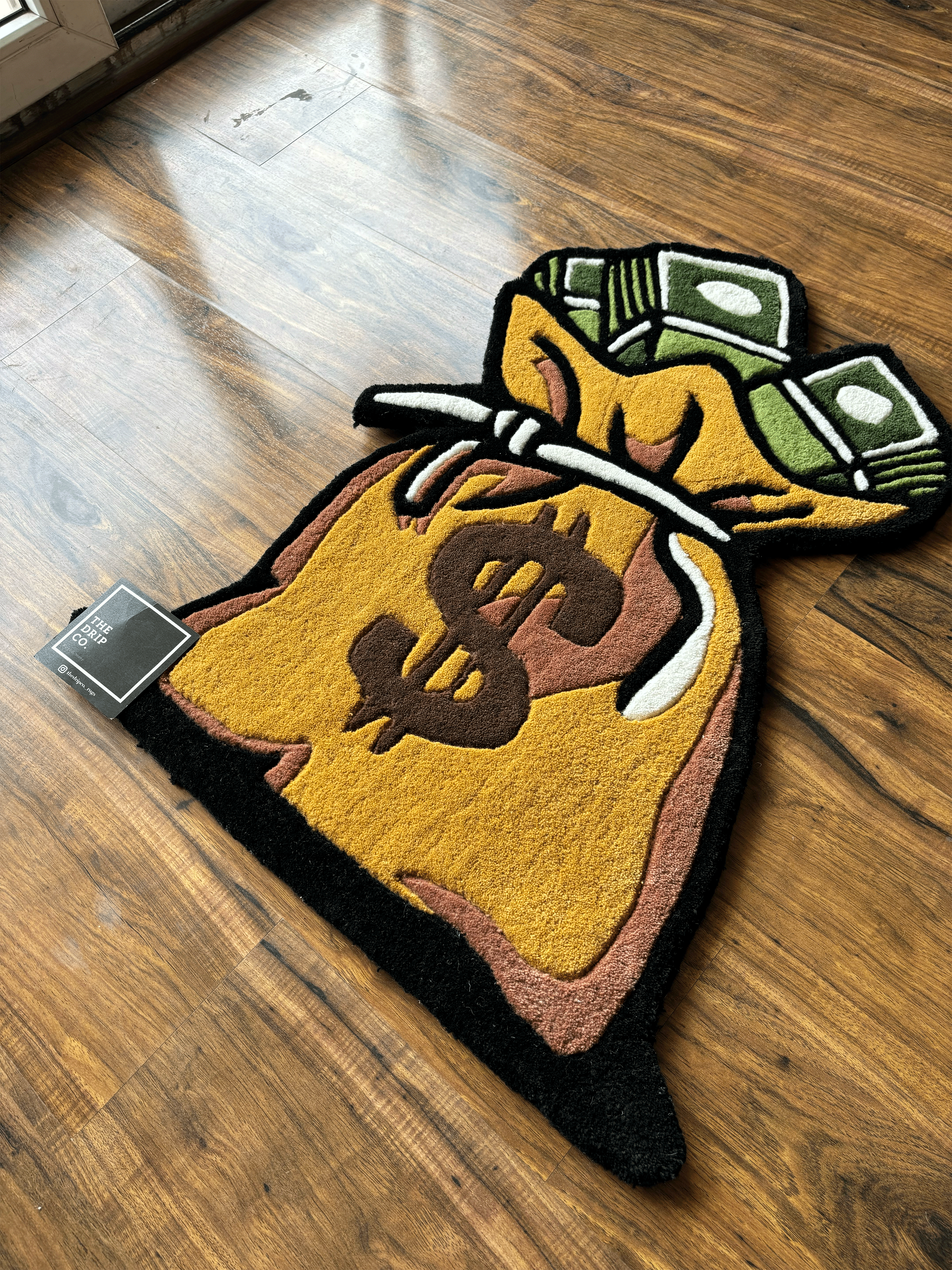 Yellow Dollar Bag Hand tufted Rug