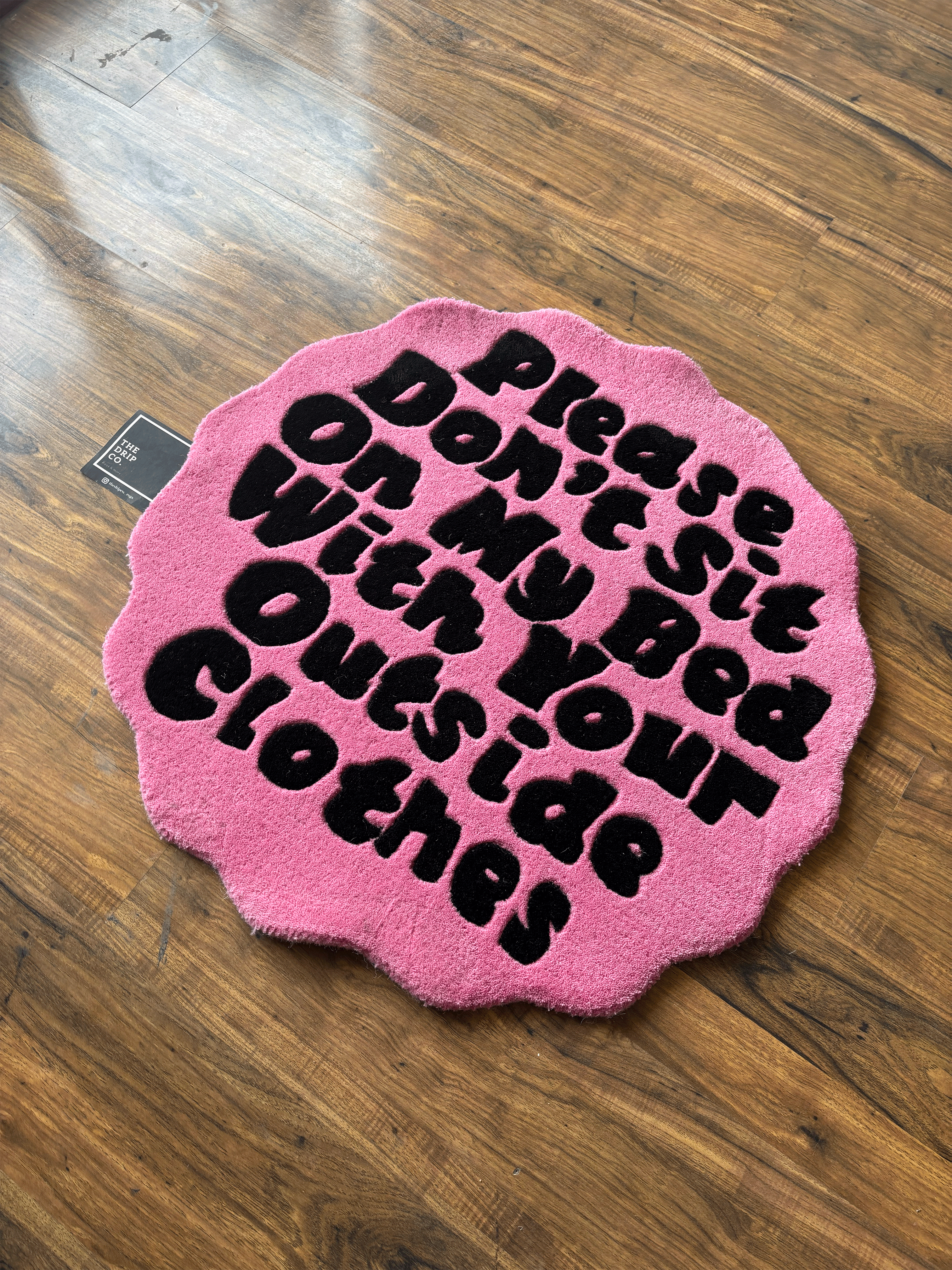 Please don't sit on my bed tufted rug
