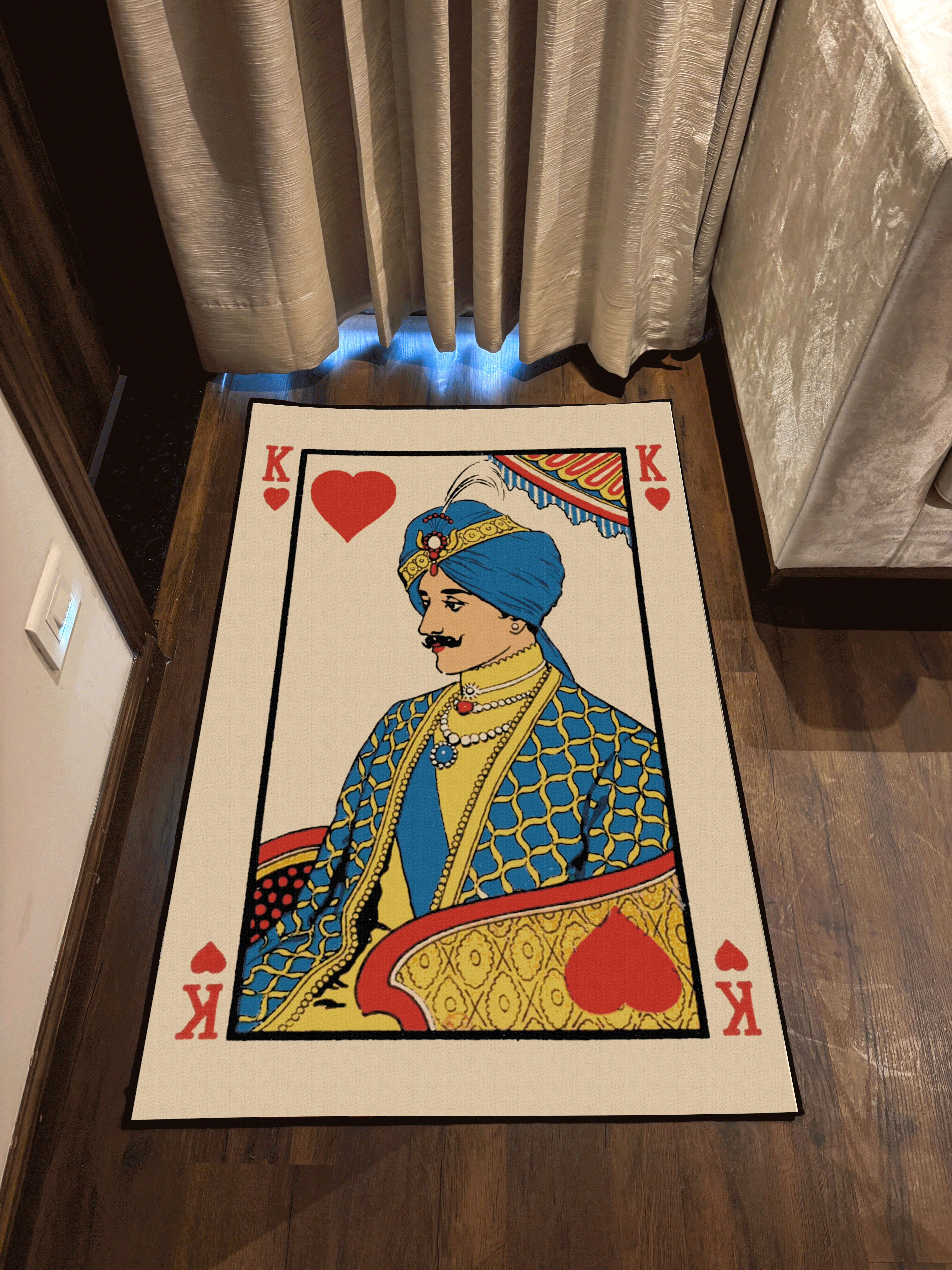 King of hearts Washable Rug