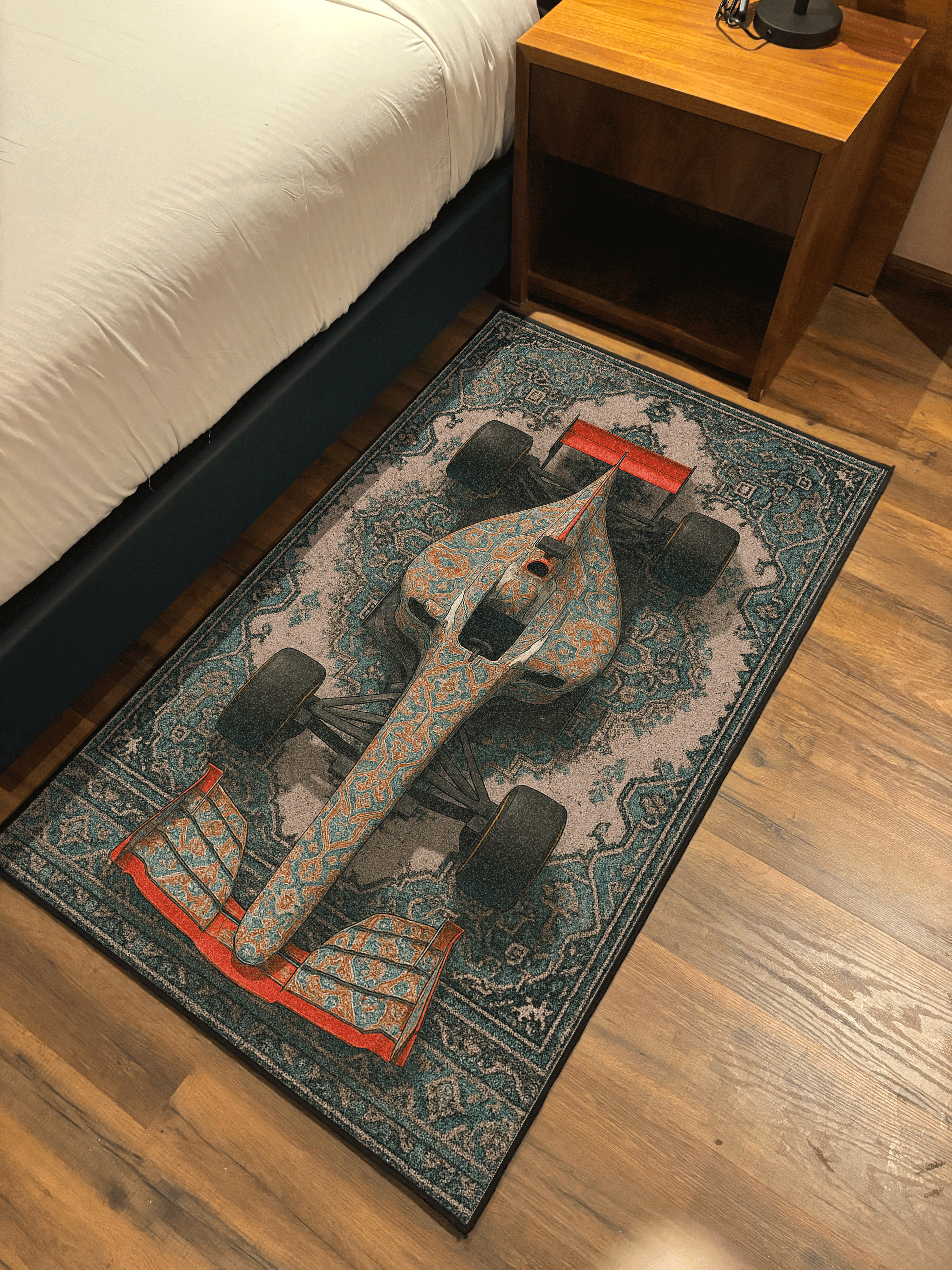 Formula 1 inspired car traditional design Washable Rug