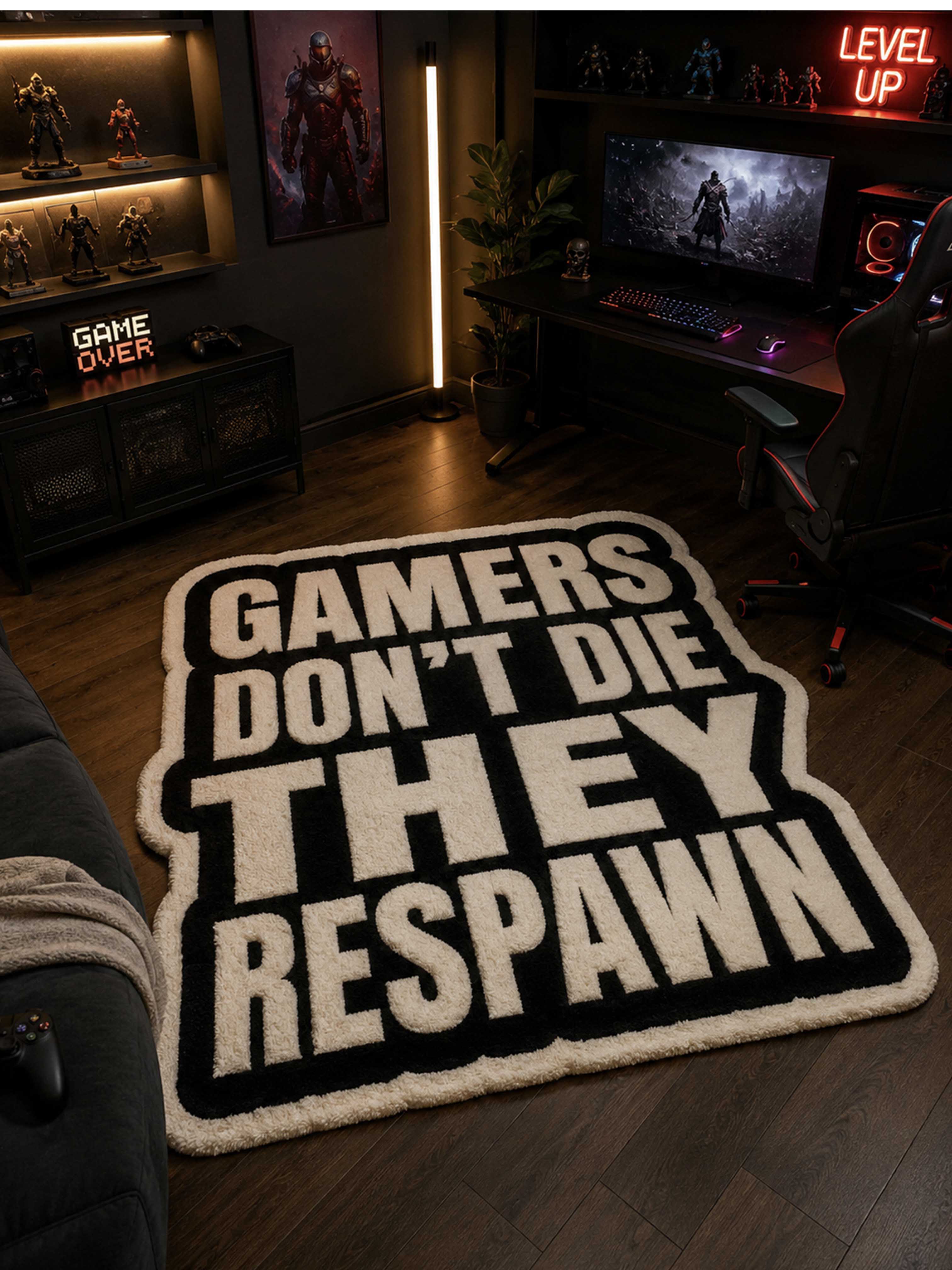 Gamers don't die Hand Tufted Rug