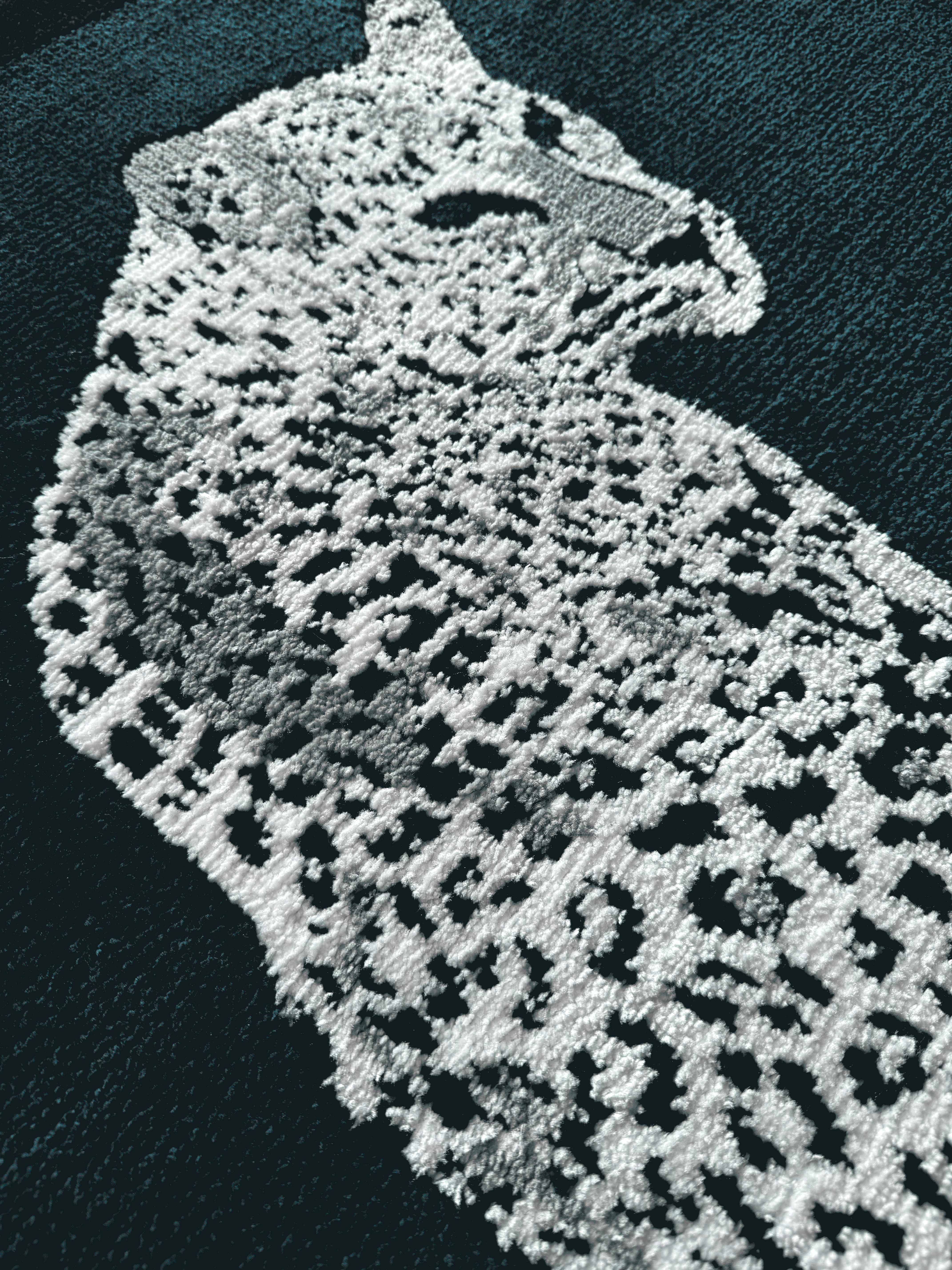 Royal White cheetah Machine Made Rug