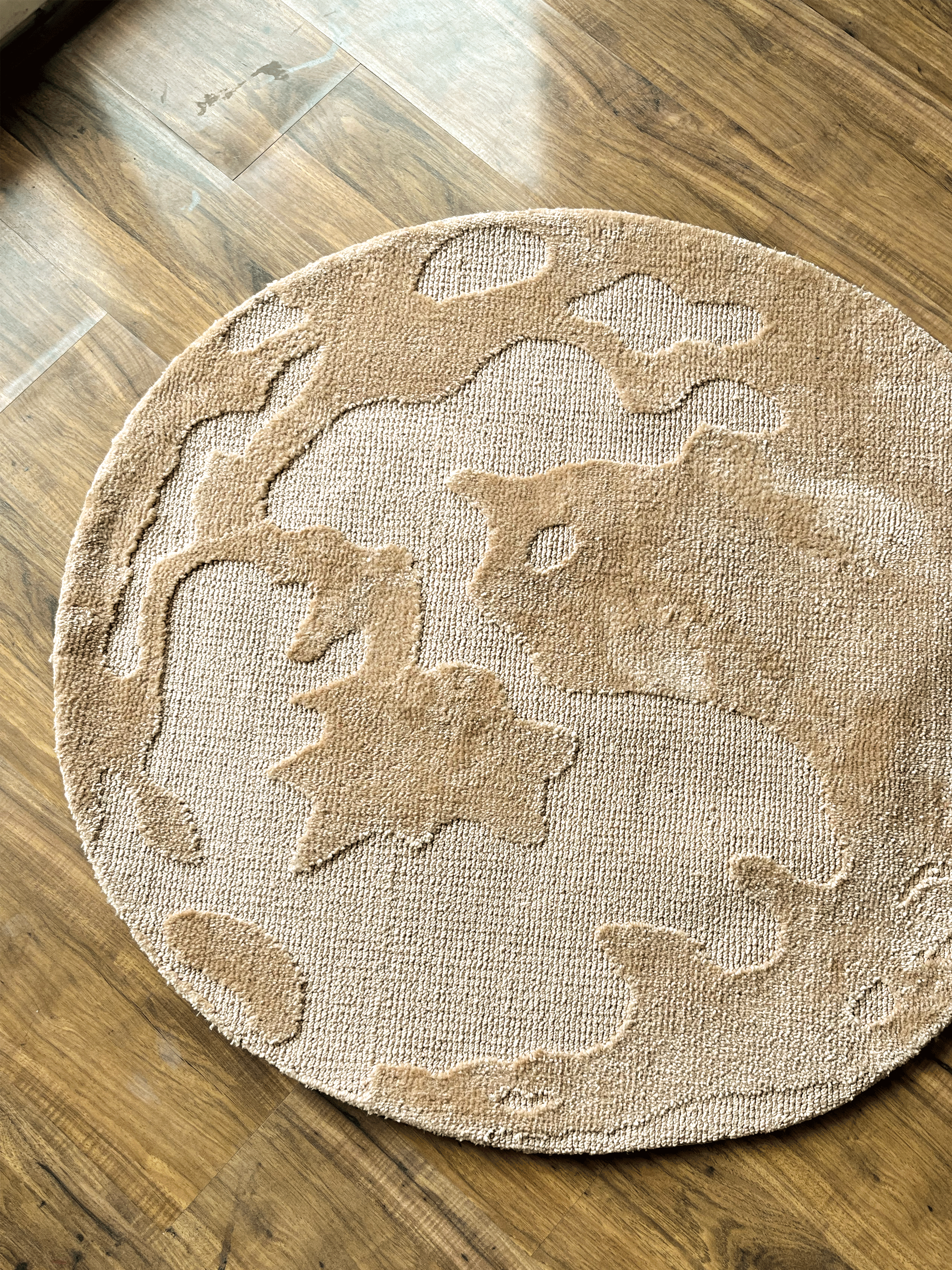 Cream Moon Machine Tufted Rug