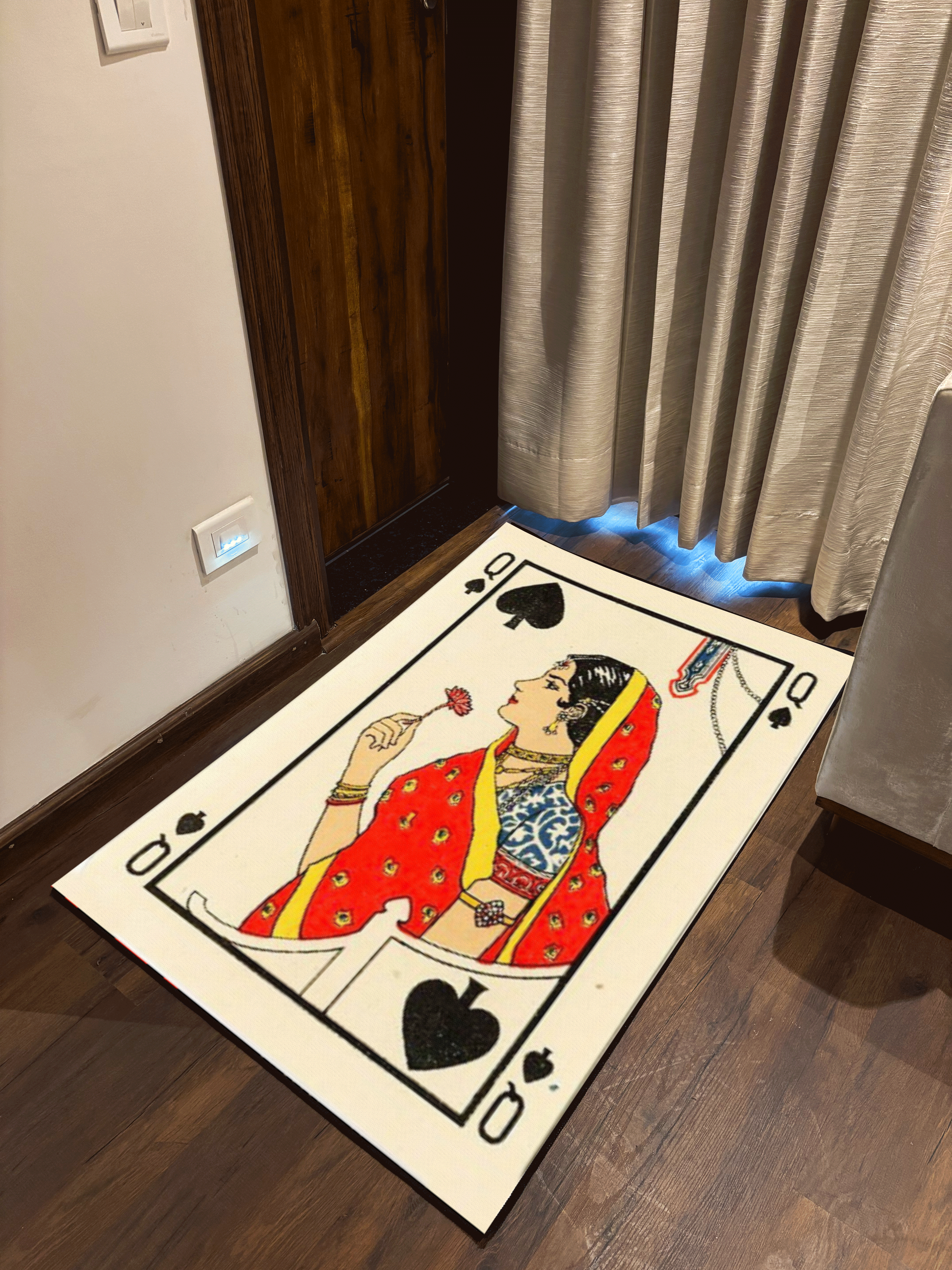 Queen of spades Washable Rug