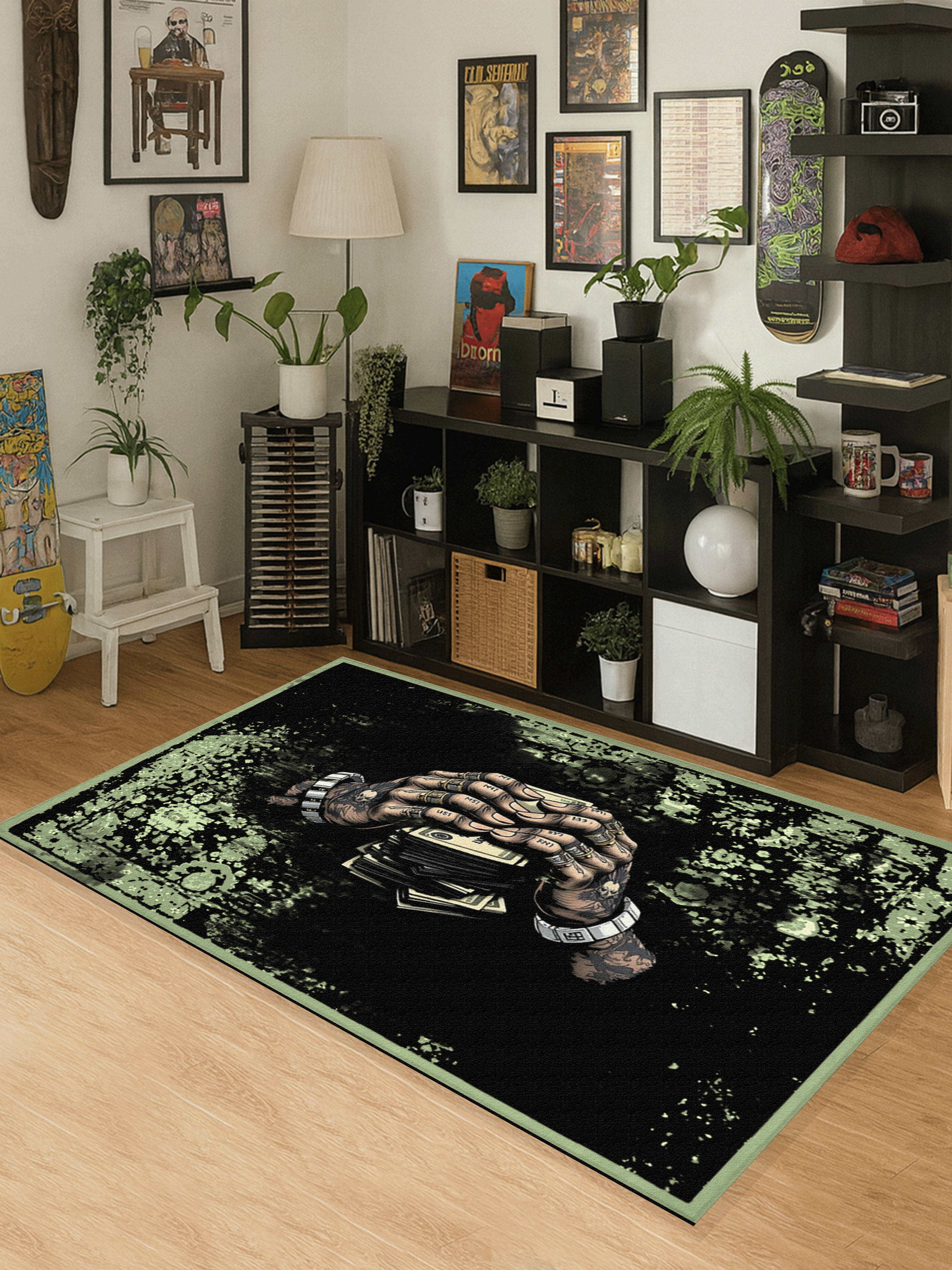 Money in Hands Washable Rug