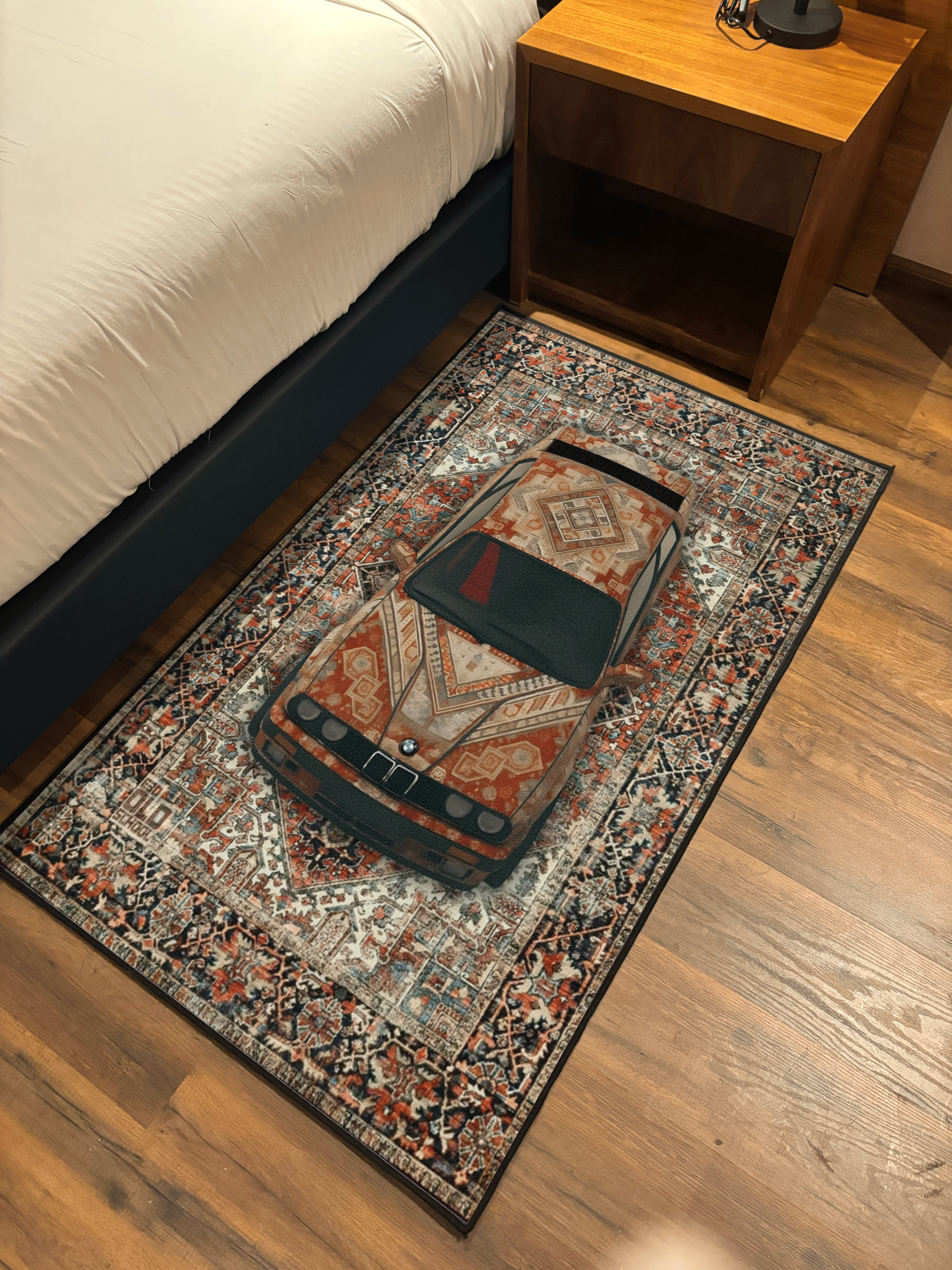 Vintage car traditional design Washable Rug