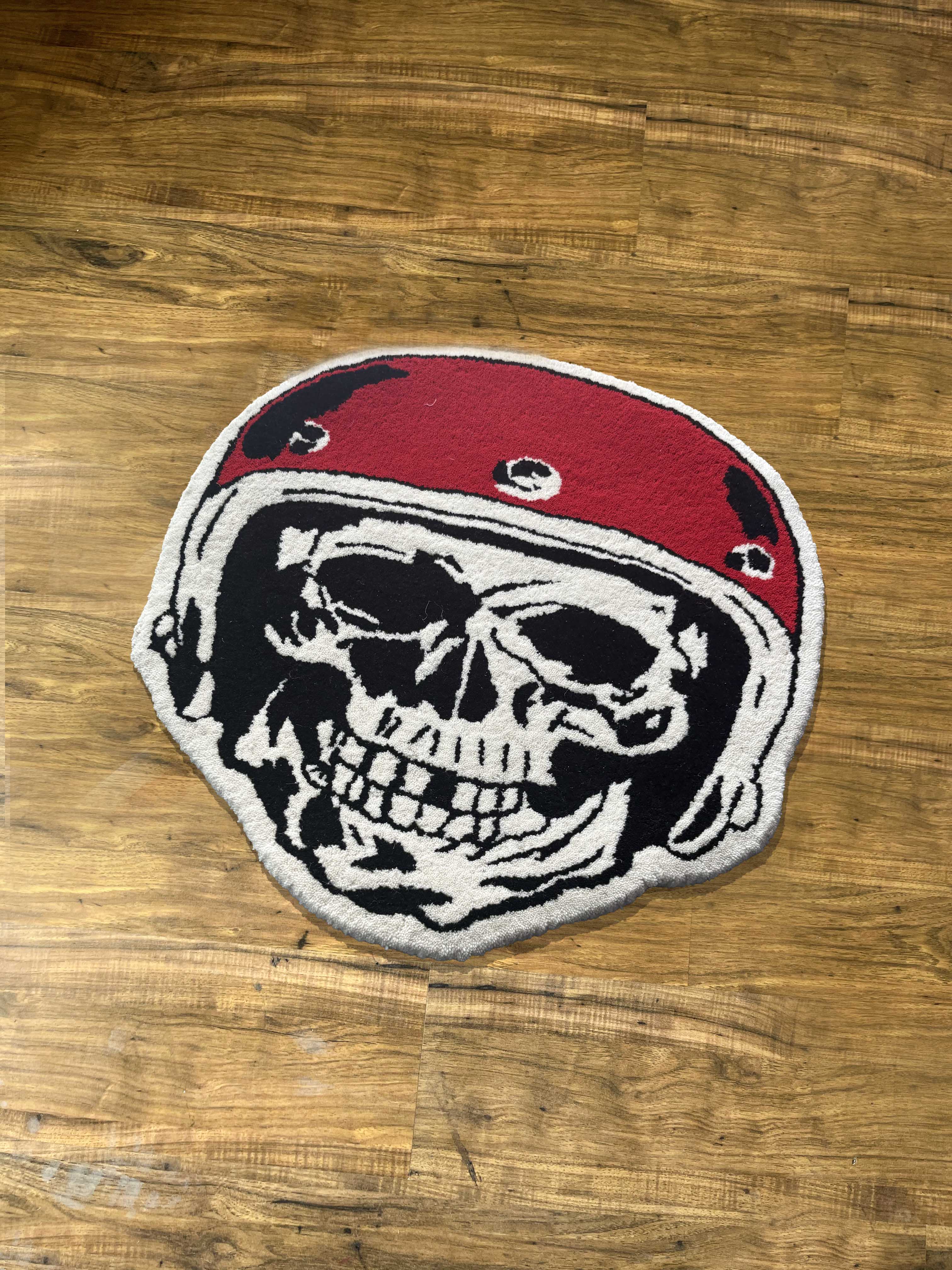 Skull biker Hand Tufted Rug