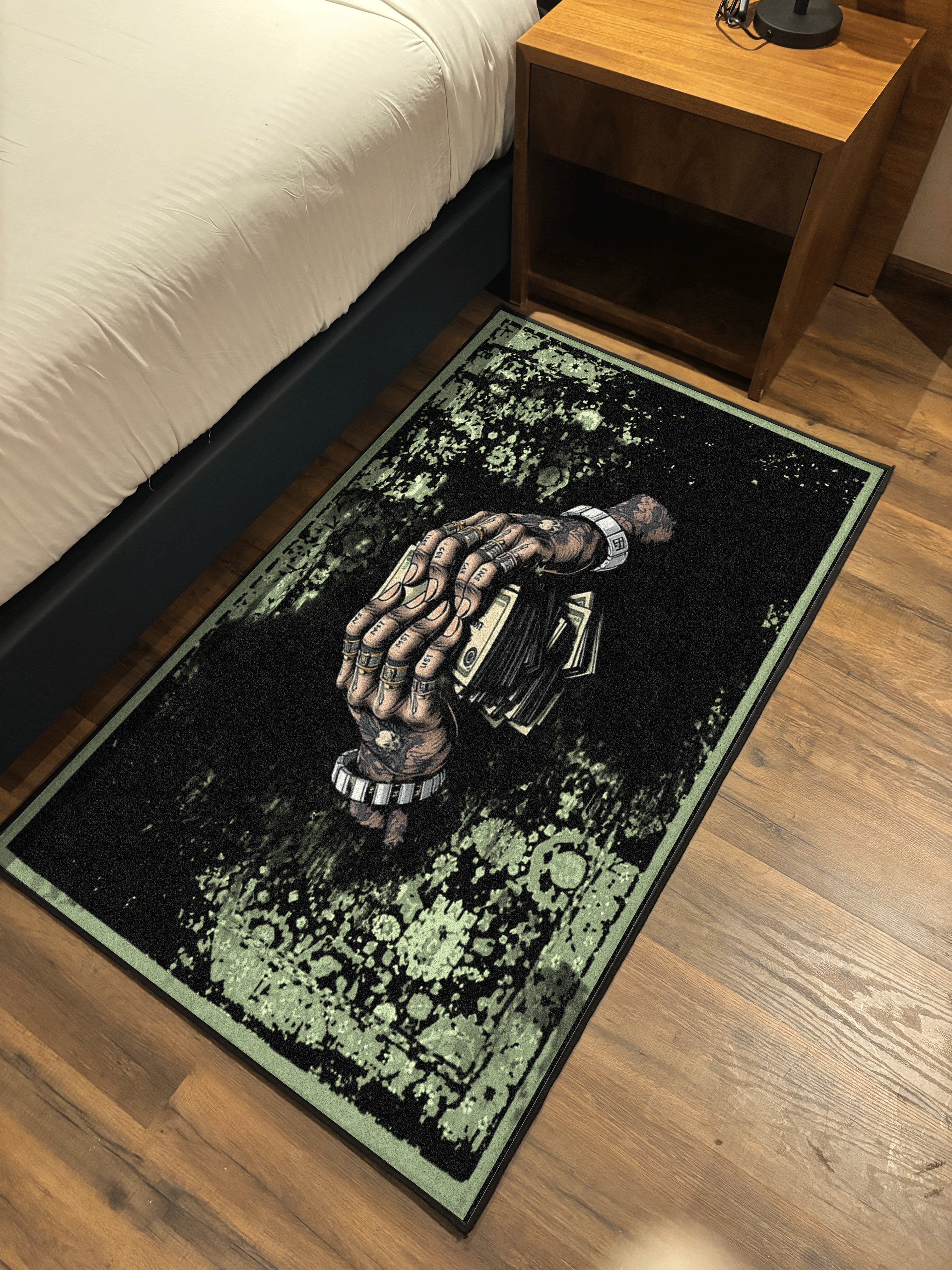 Money in Hands Washable Rug