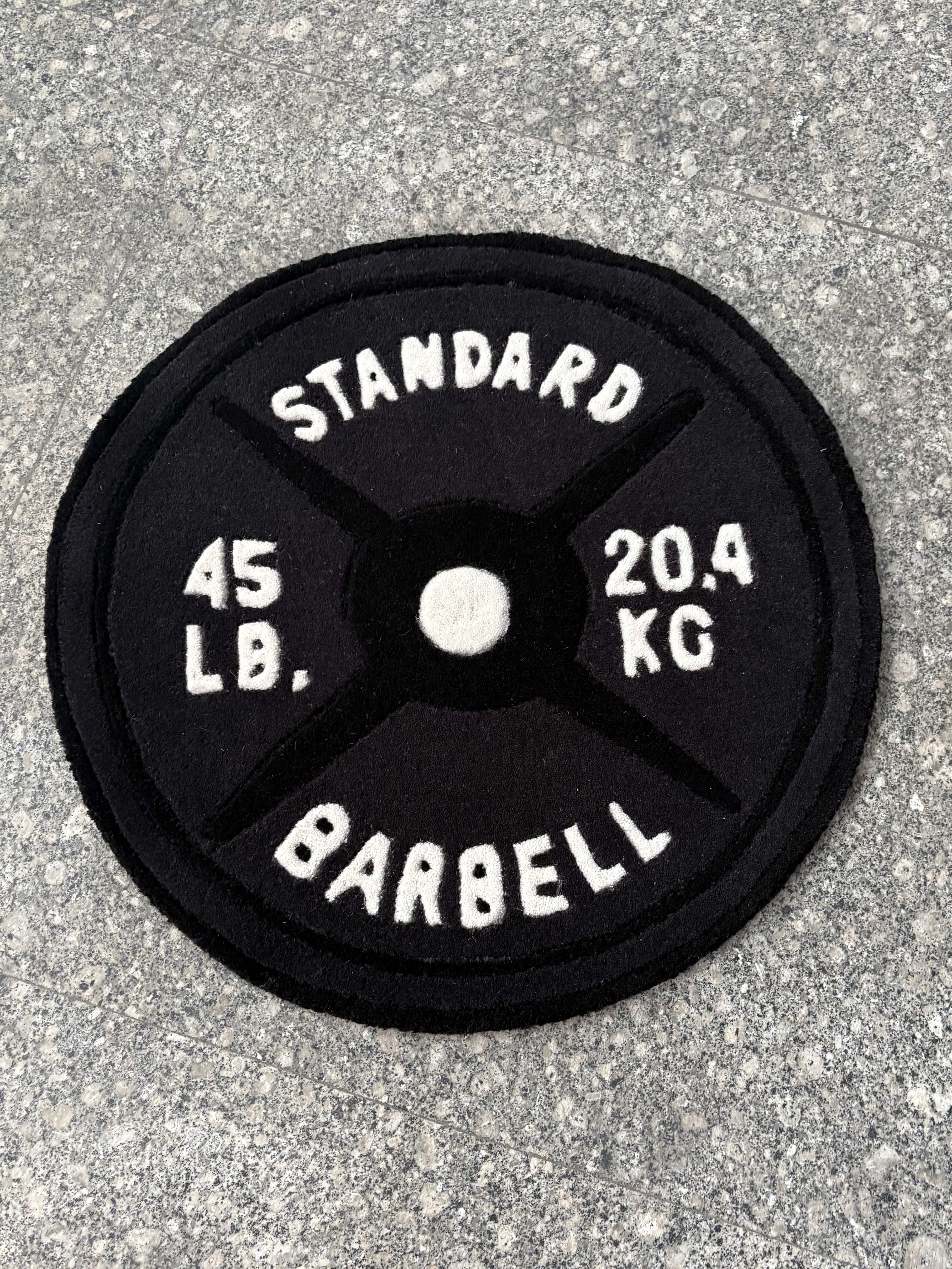 Black Barbell Hand Tufted Rug