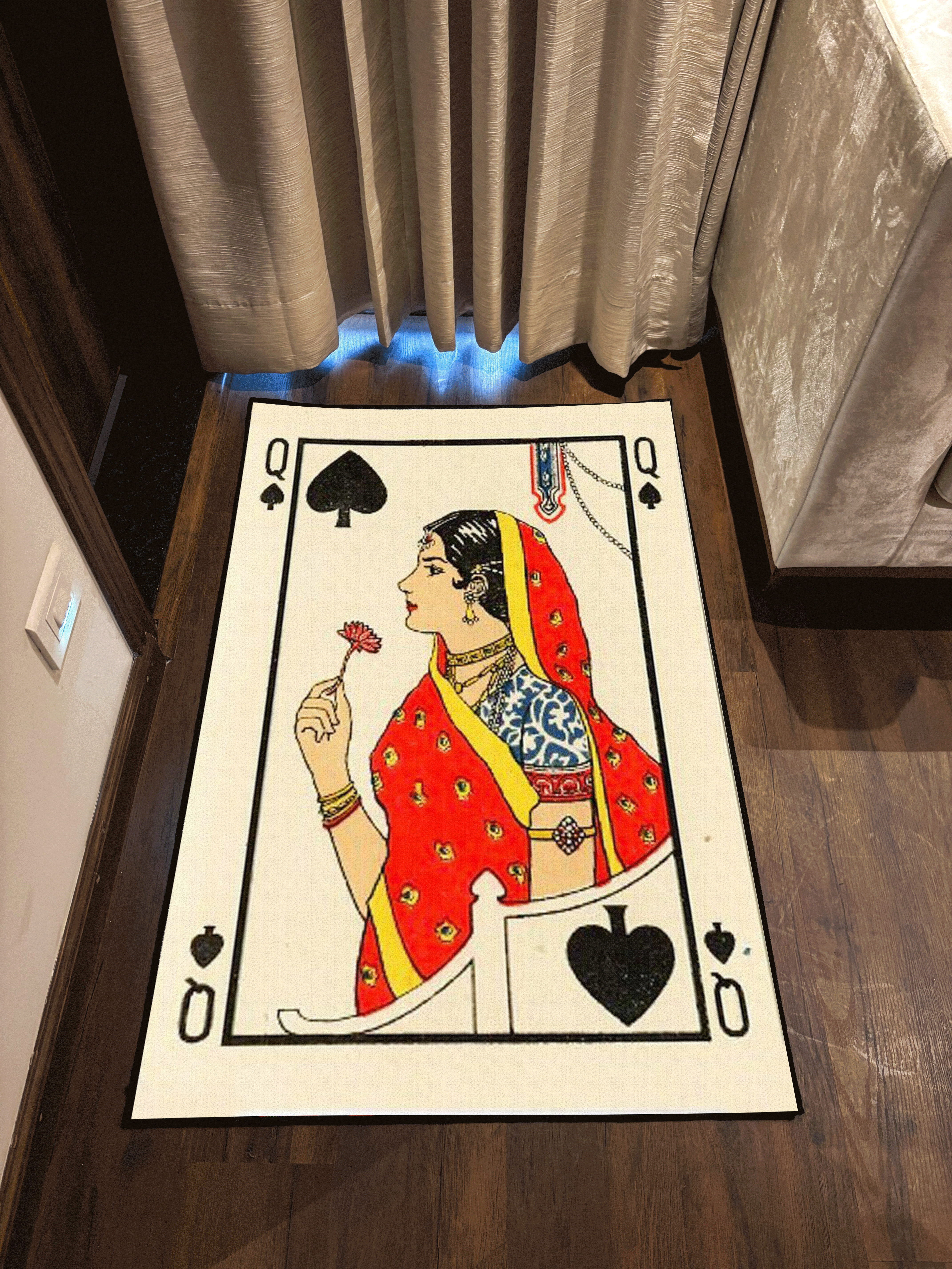 Queen of spades Washable Rug
