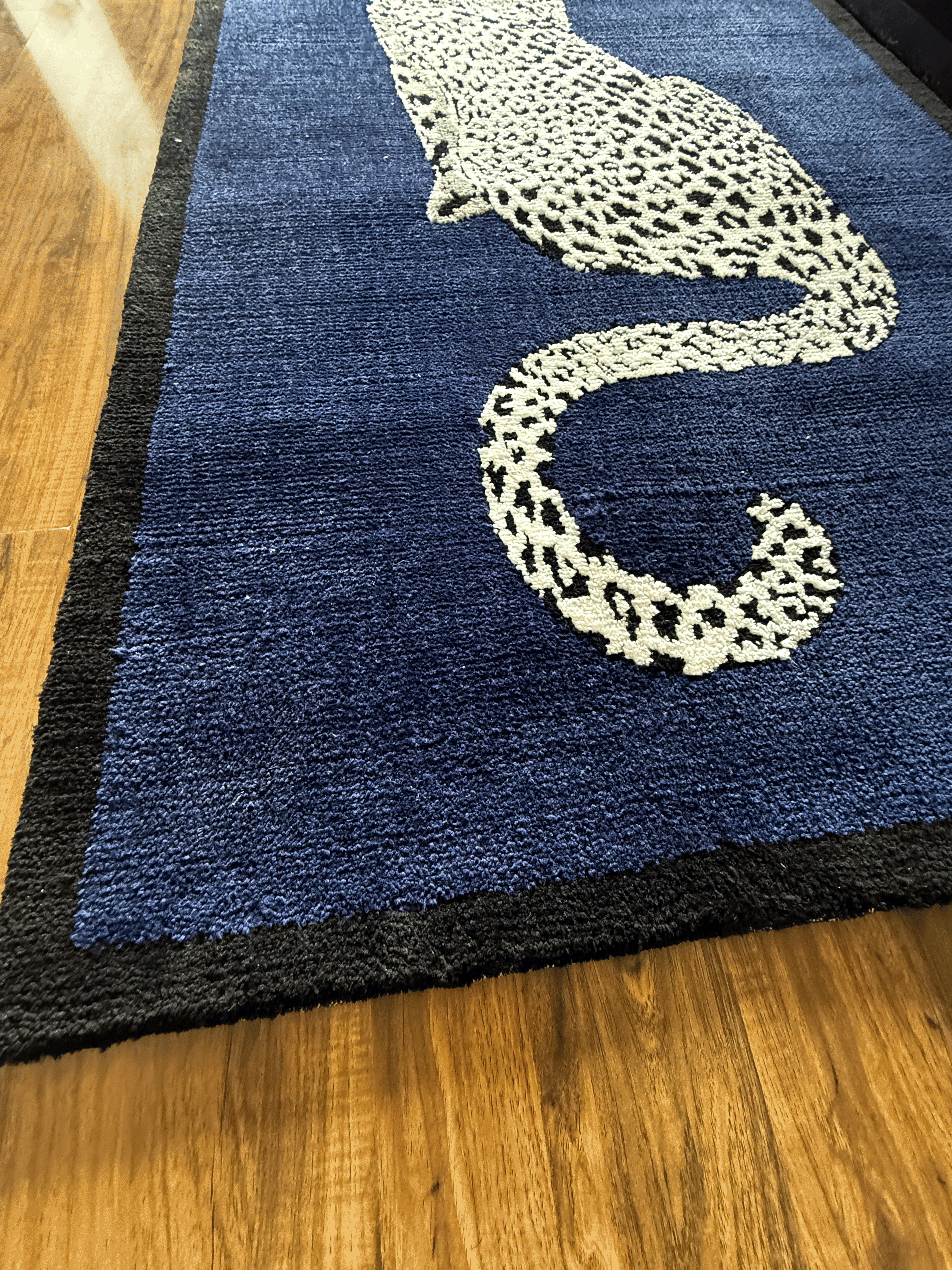 Royal White cheetah Machine Made Rug