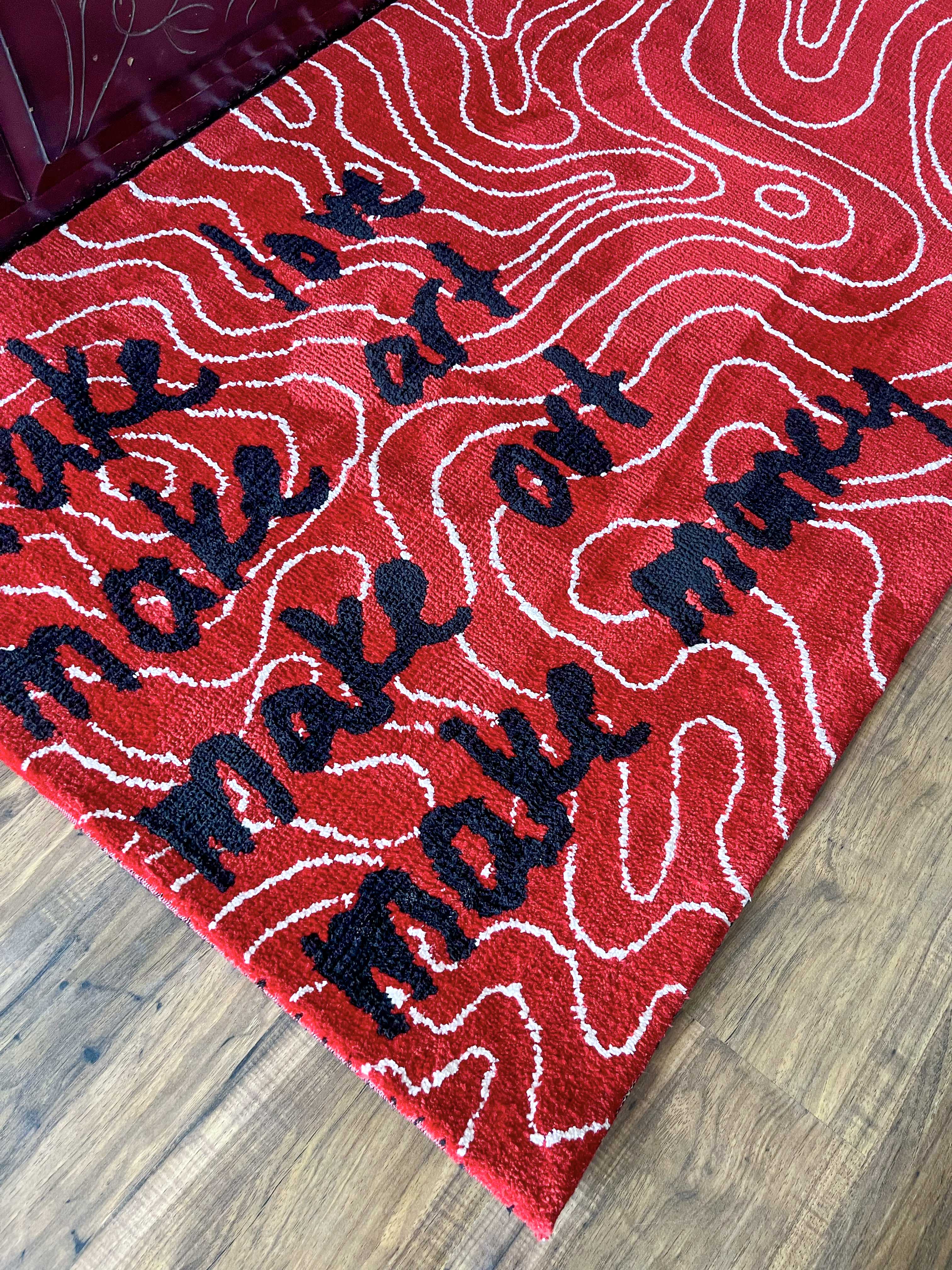 Make love, Make art, make out Machine Made Rug