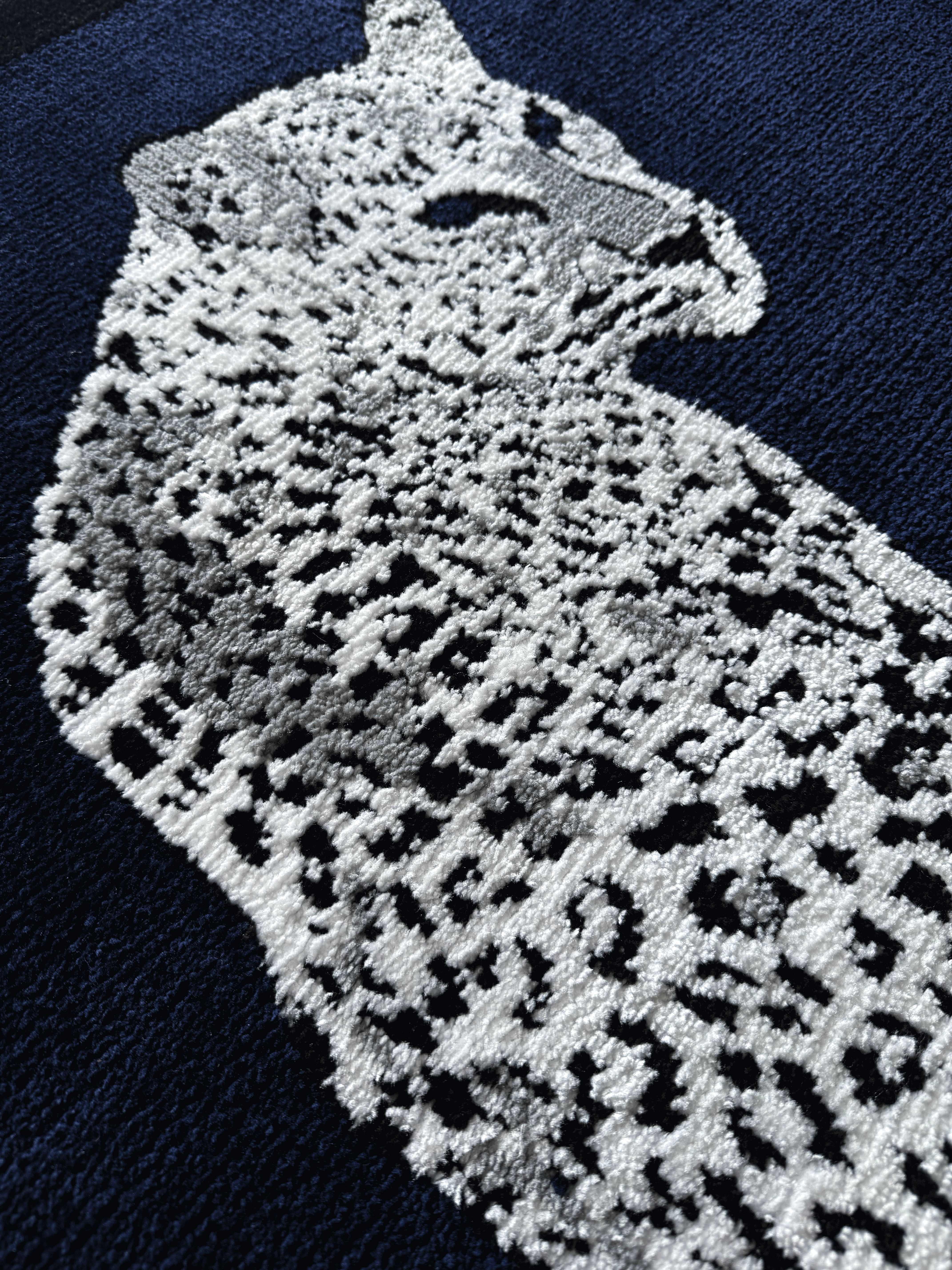 Royal White cheetah Machine Made Rug