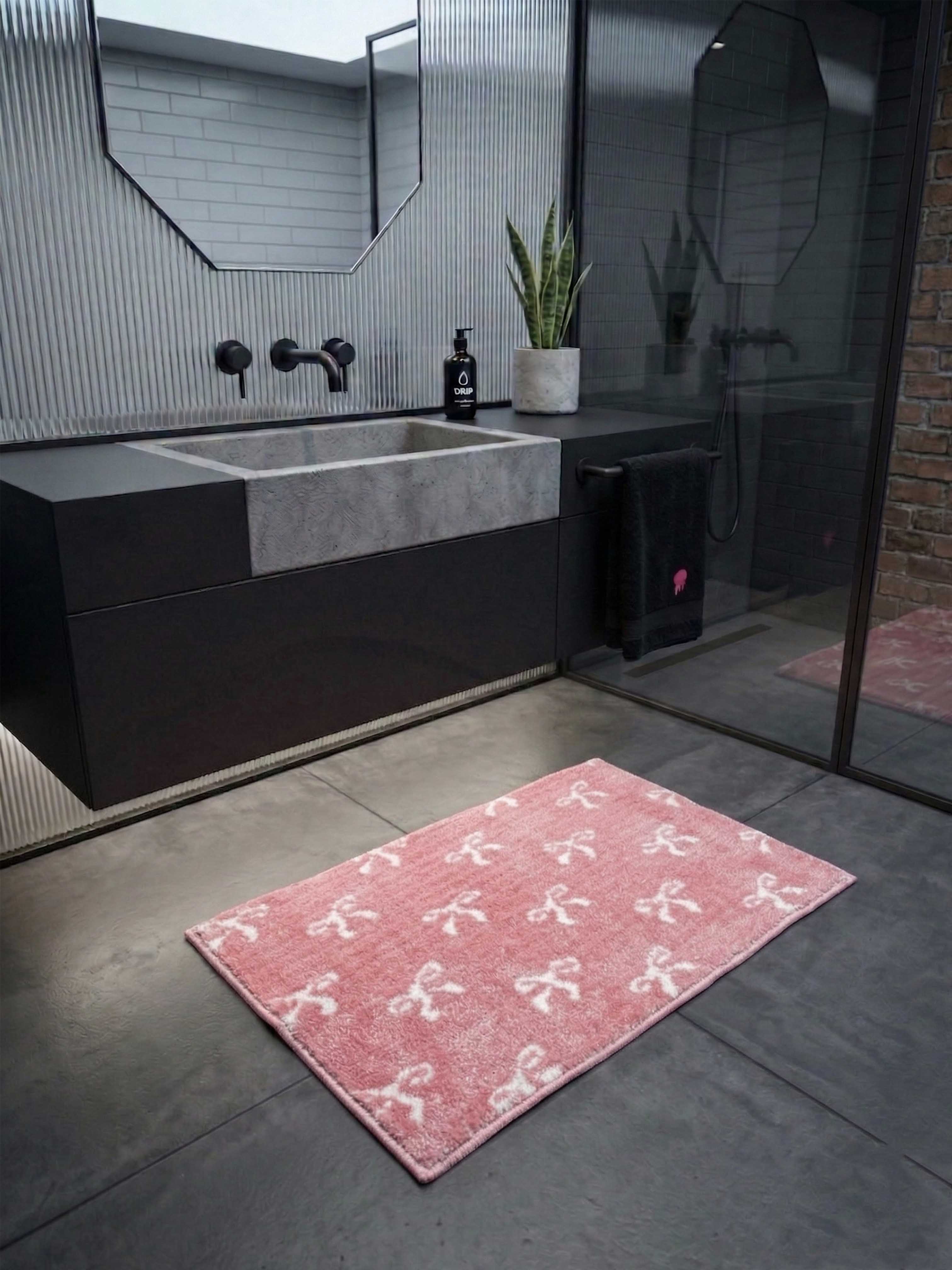 Pink Bow Bath Mat