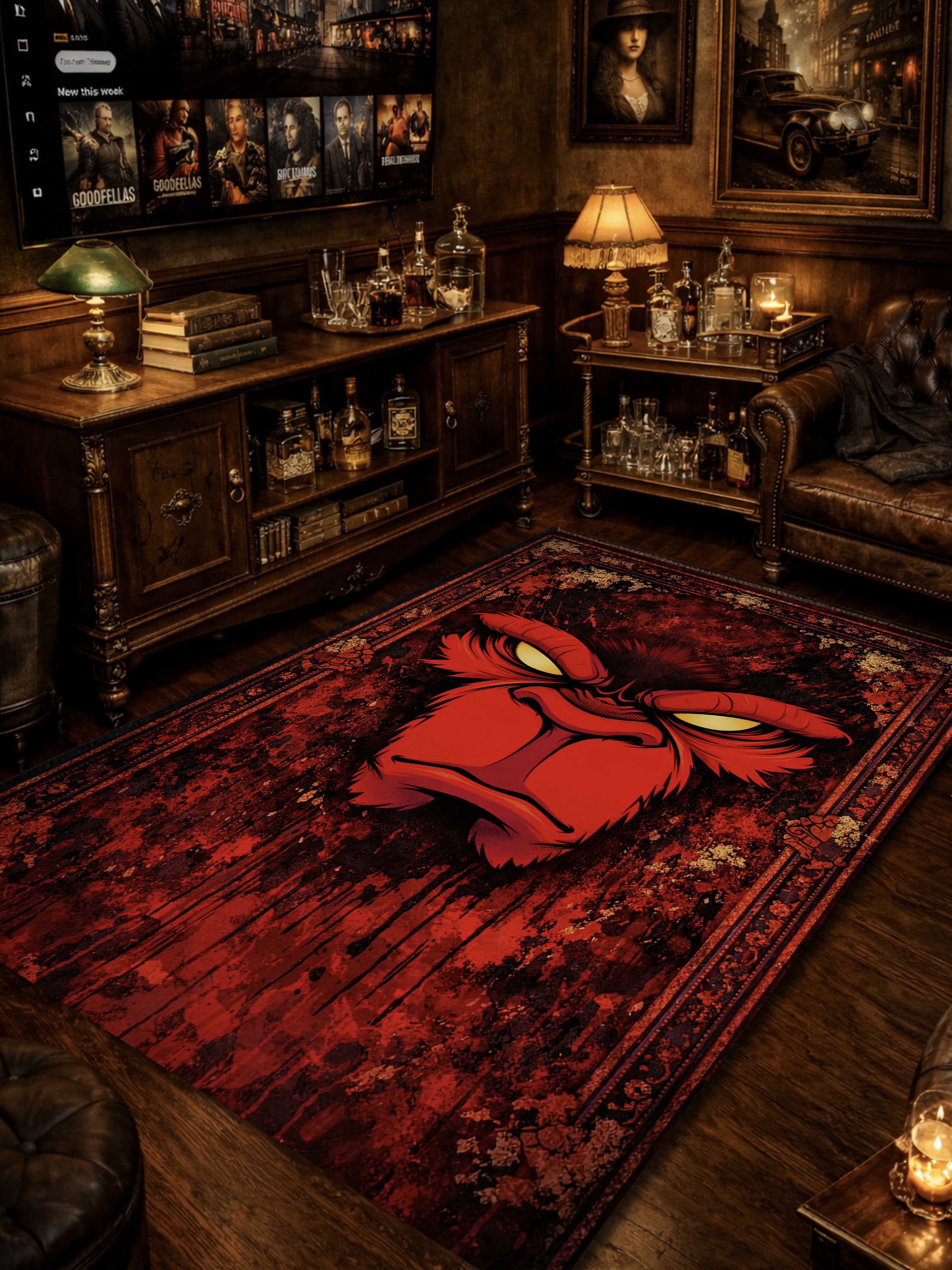 Angry Chimpanzee Washable Rug