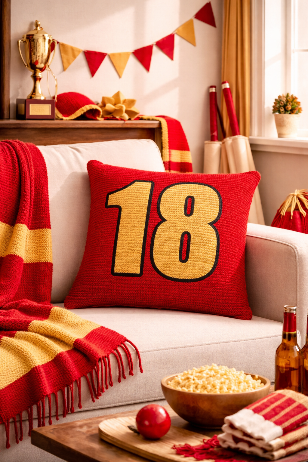 RCB 18 Red  cushion cover