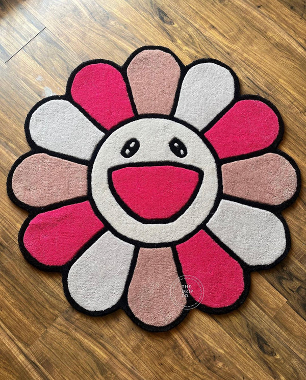 Pink flower Rug