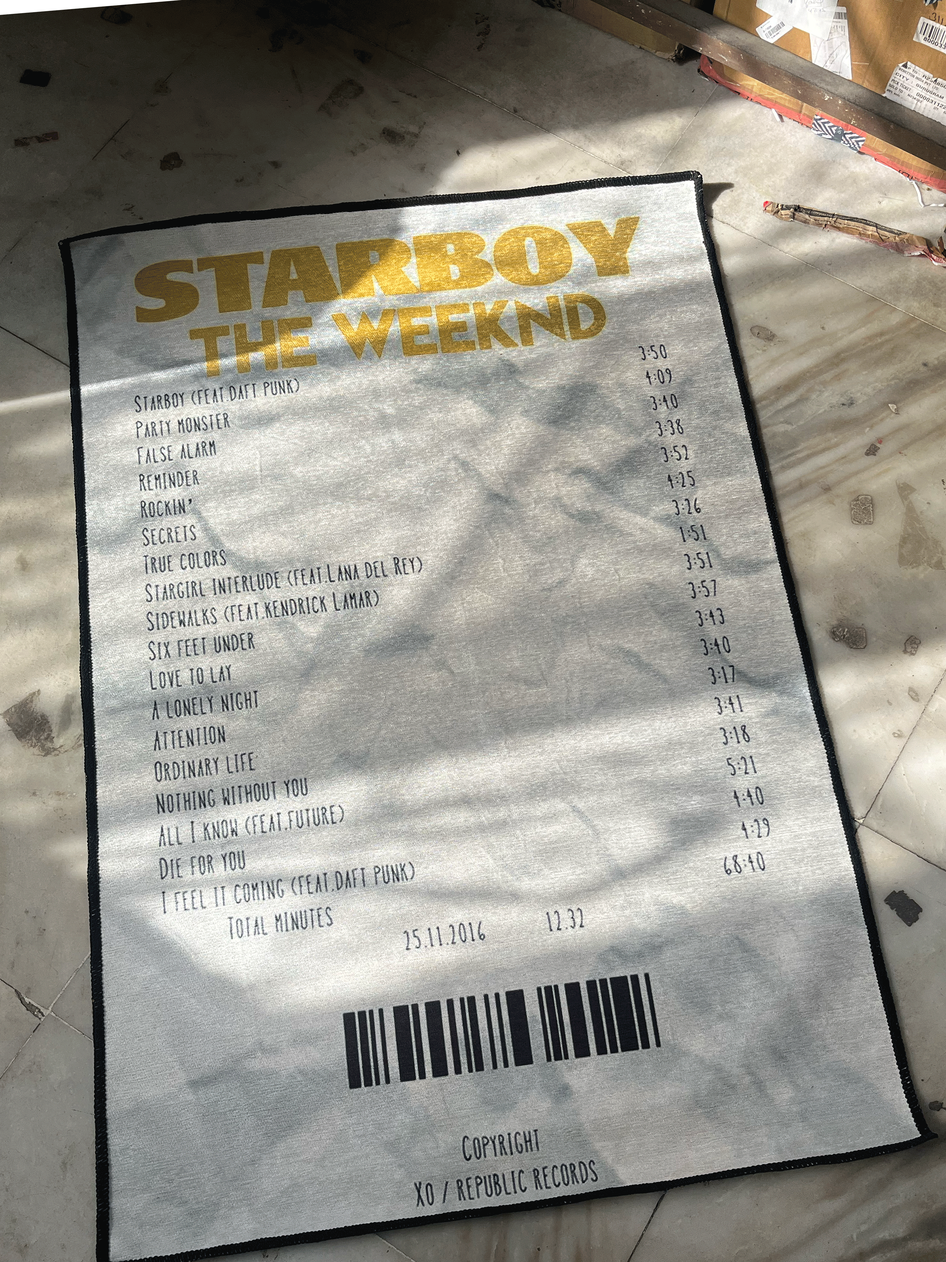 Star Boy receipt Washable Rug