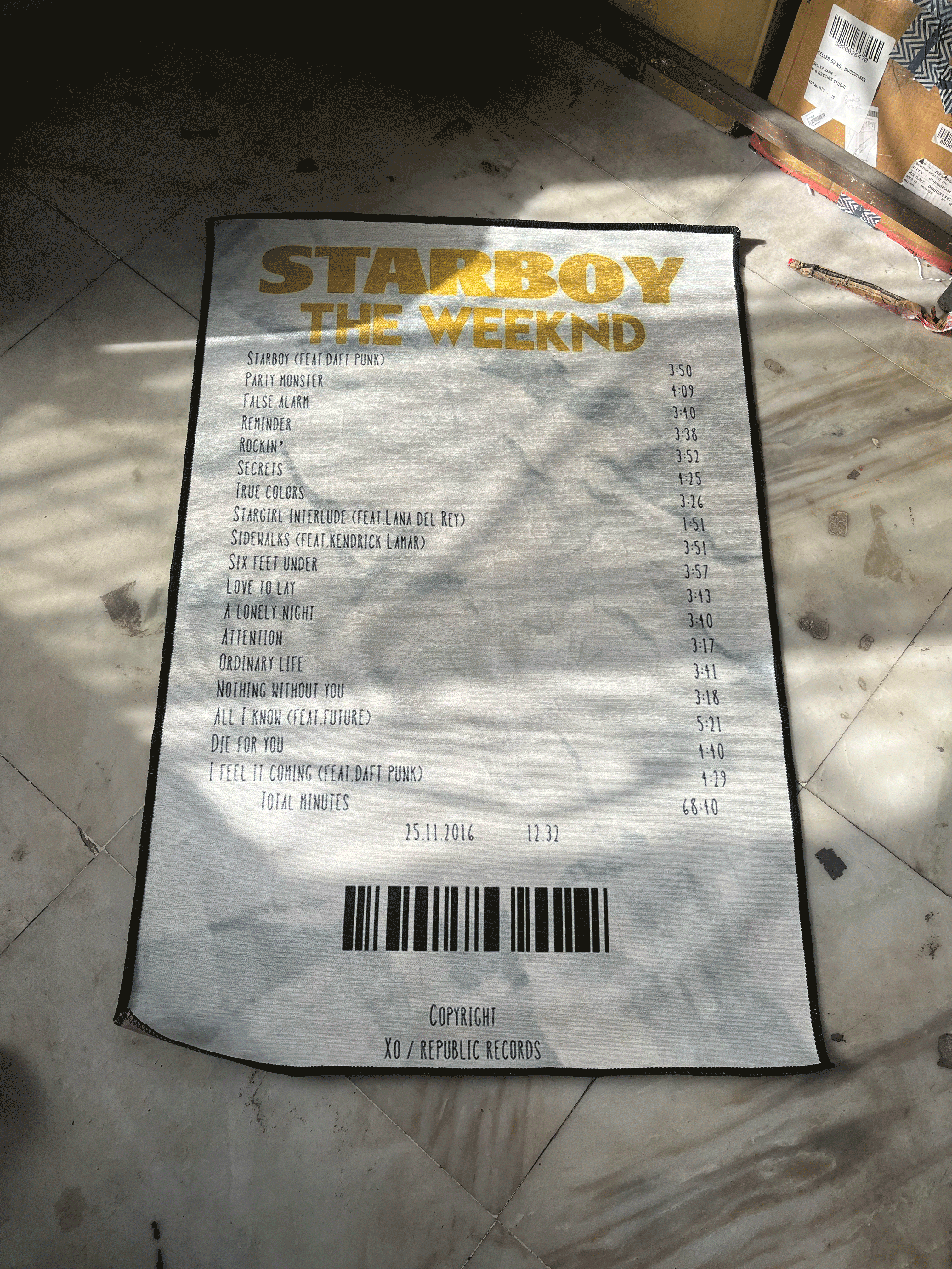Star Boy receipt Washable Rug